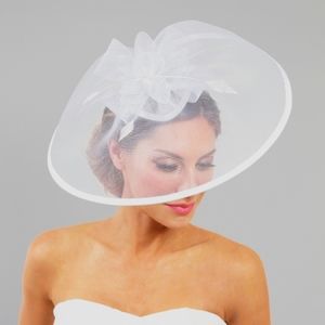 Beautiful Fascinator "Beloved Millinery Collection" Weddings Bride Derby White